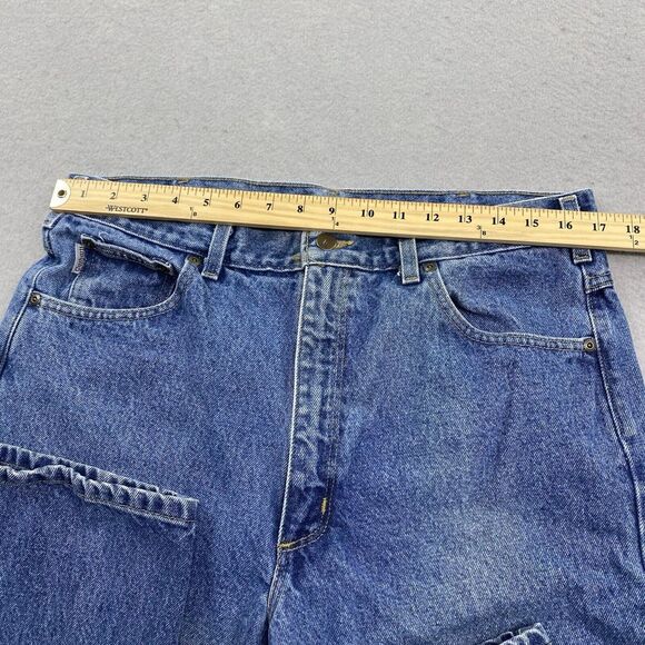 Carhartt Jeans Mens 36x36 (Fits 34x35) Blue Denim Pants Relaxed Fit B17 DST Work - Picture 10 of 13